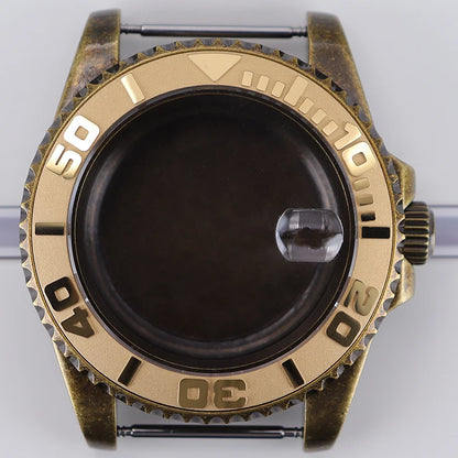 40mm Bronze SUB Watch Case Bezel For NH35/36 GMT NH34/38 4R36 Sapphire Crystal