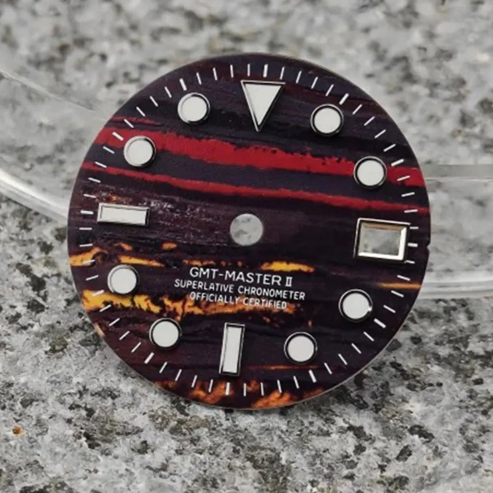 GMT 28.5mm Martian Landscape Modified C3 Luminous Watch dial for NH34 NH35 NH36