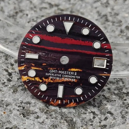 GMT 28.5mm Martian Landscape Modified C3 Luminous Watch dial for NH34 NH35 NH36