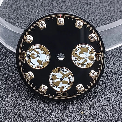 29.5mm C3 Green Luminous Timer Multicolor Watch Dial Suitable For VK63 Movement