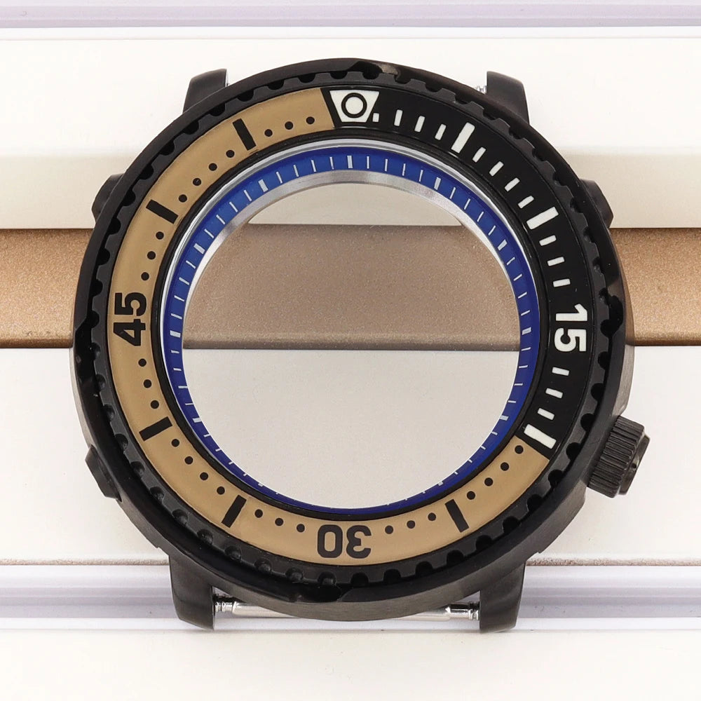 43mm Watch Case For NH34 NH35 NH36 NH38 Tuna Sapphire Crystal Luminous Bezel