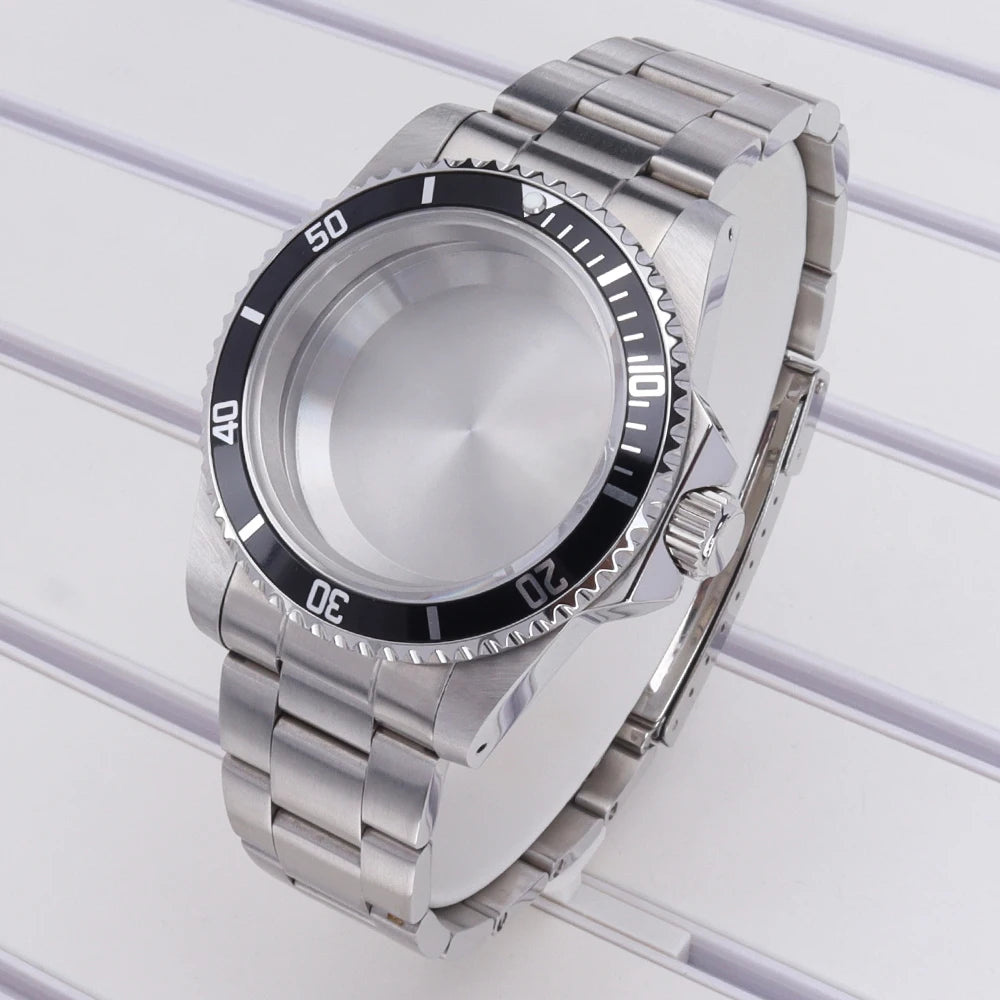 38mm Diving Steel Watch Case Sapphire For NH35 NH36 NH34/38 NH70 For Retro SUB