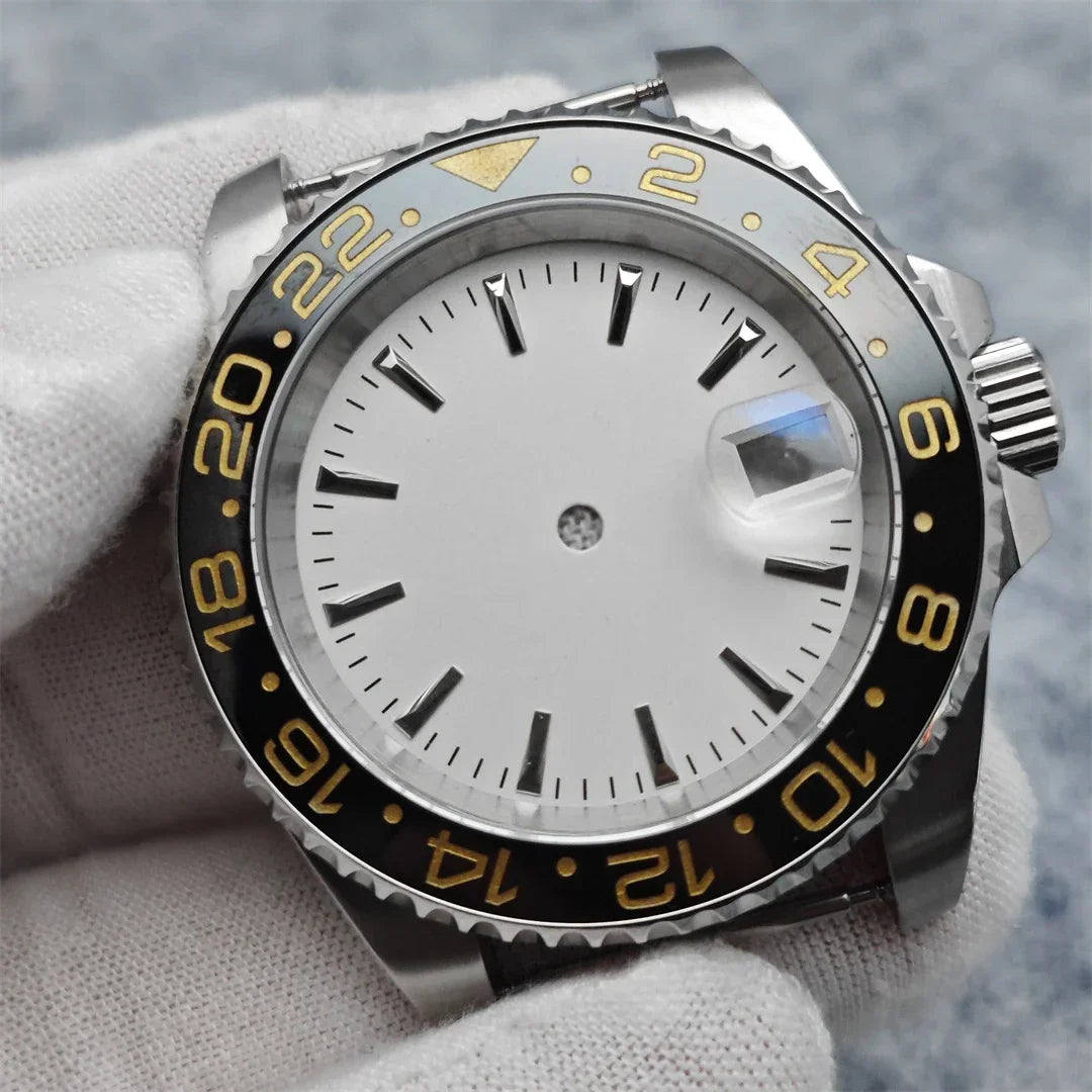 40mm SUB GMT Steel Watch Case for 2813/8215/2836/3804/8200 with Sapphire Glass