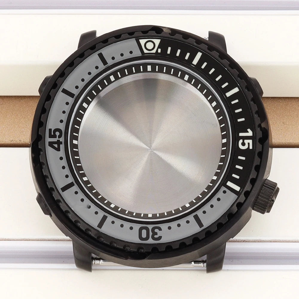 43mm Watch Case For NH34 NH35 NH36 NH38 Tuna Sapphire Crystal Luminous Bezel