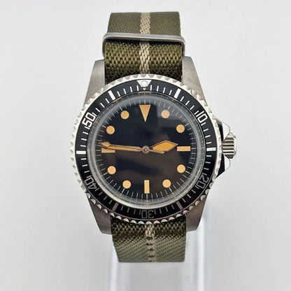 40mm Vintage 316L Steel Watch Case with Waterproof  For NH34/35 Nylon Strap