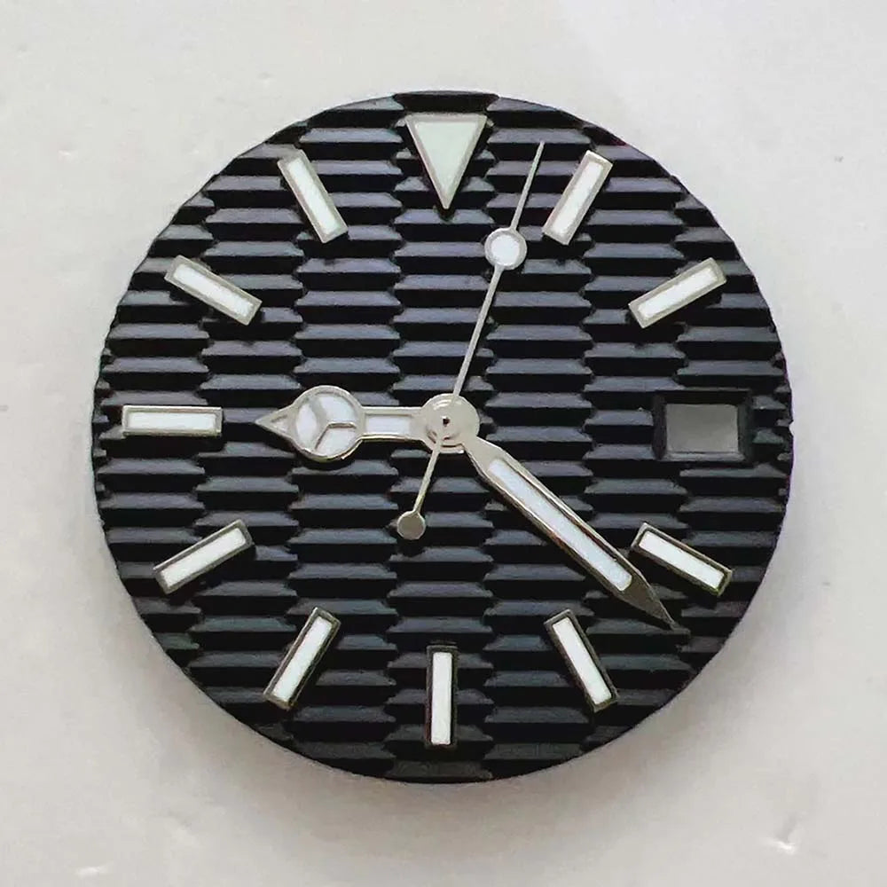 Modified 28.5mm Watch Dial + Hands Set for NH35 Movement Blue Green Luminous