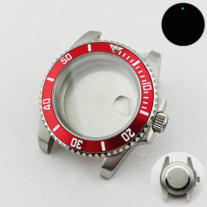 40.5MM Watch Case Single Day Calendar Window BGW9 Blue Luminous Bezel For NH35
