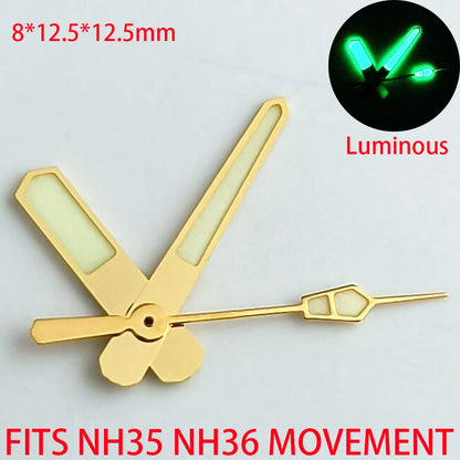 Watch Accessories Pointer NH 35 NH36 Hands Green/Blue Super Luminous Suitable For NH 35 NH36 Movement