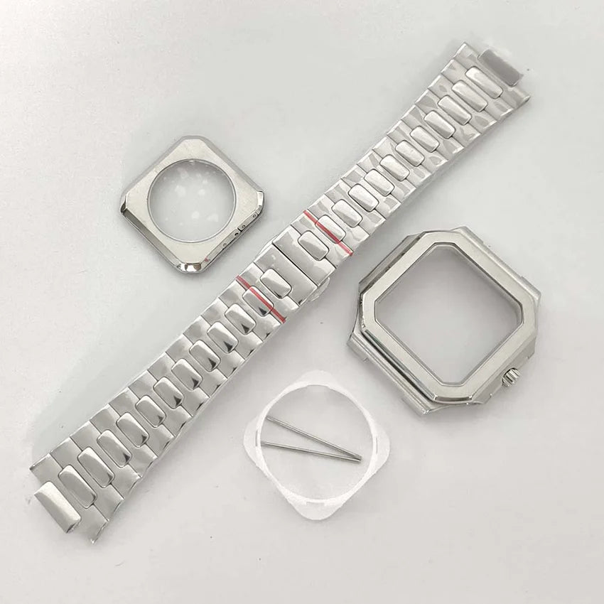 42mm Sapphire Watch Case Strap for NH35/H36 4R Square Case Fit 29.5MM Dial