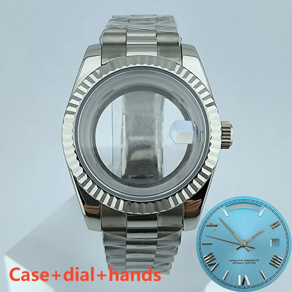 39mm Stainless Steel Watch Case Sapphire Glass suitable for Miyota 8285 Movement