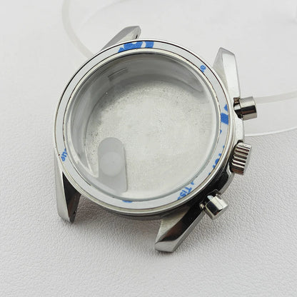 39.7mm Silver 316L Steel Watch Case 20mm Strap Solid VK63 Watch Header For VK63
