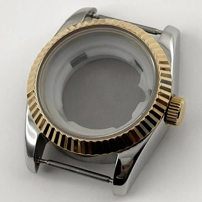 31MM Ladies Round Polished Fluted Bezel Sapphire Crystal Watch Case for NH05/06