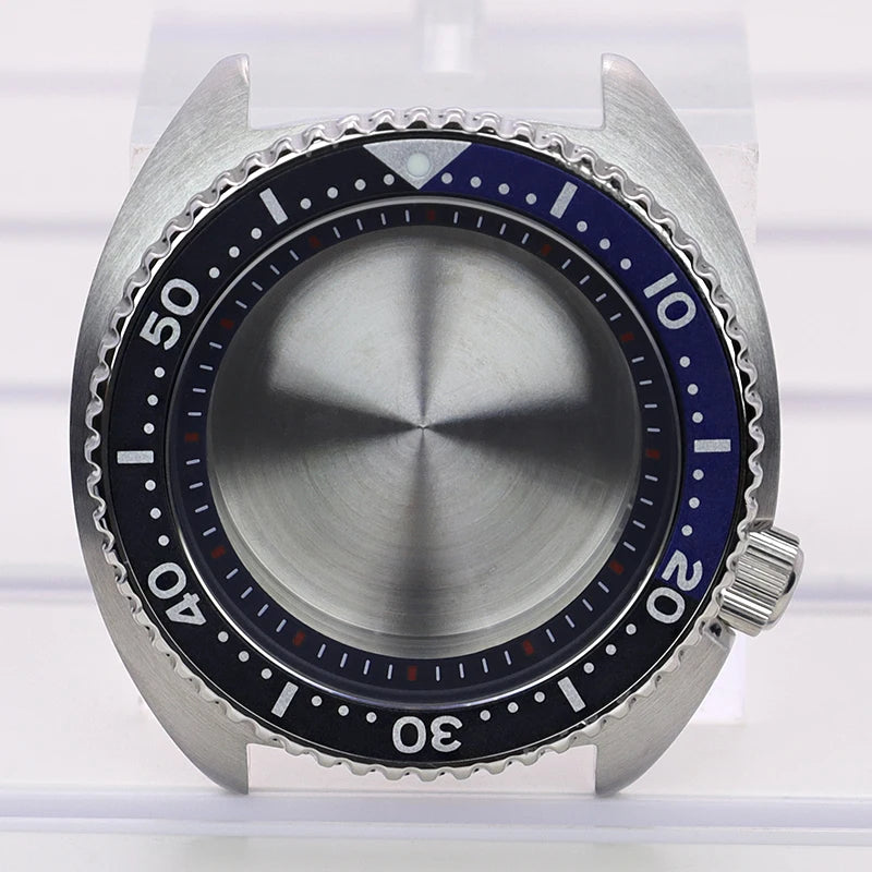 45mm Steel Watch Case Sapphire Glass For Mod skx big Abalone NH35 NH36 NH38