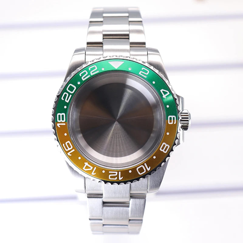 Silver 40mm Diver Case Sapphire  For NH35 NH36 NH34 NH38 Miyota 8215 Eta 2824