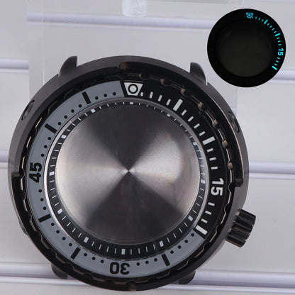 47mm Watch Case Sapphire Crystal For NH35/36 NH38 Modified Tuna Canned C3 Bezel