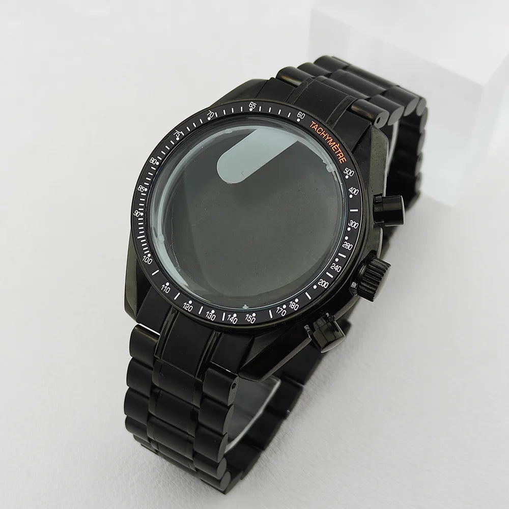 39.7mm Stainless Steel Watch Case Sapphire Glass with Chapter Ring for VK63