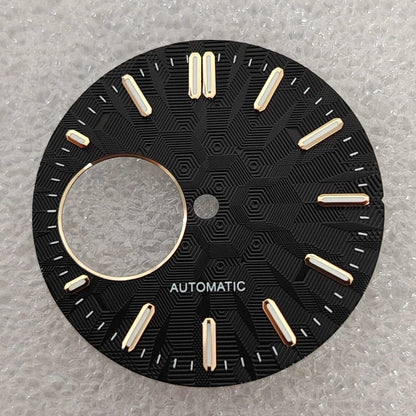 28.5mm Geometric Personalized Watch Dial Green Luminous Watch Face for NH38