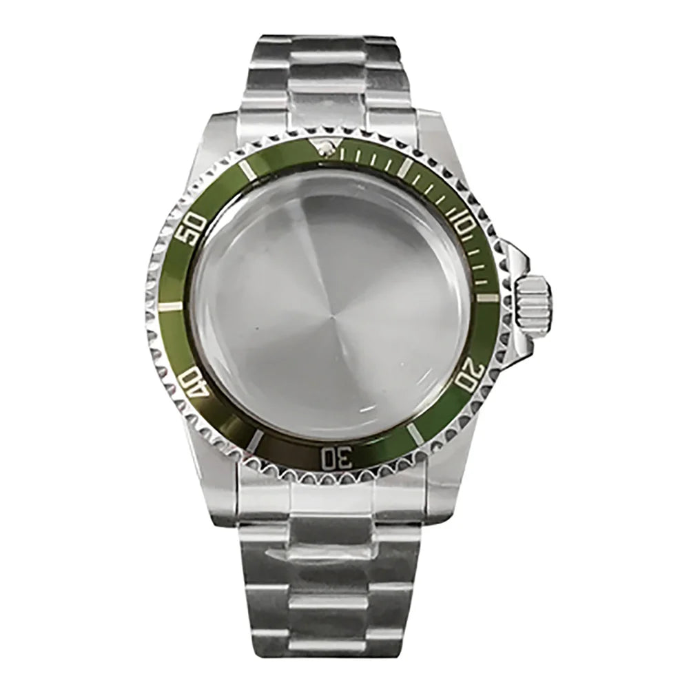 39.5MM Watch Case + Strap for NH35/NH36 Stainless Steel Vintage Cases Watchband