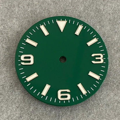 Modified 28.5mm Watch Dial 369 Nail with Green Luminous for NH35/ NH36/ 4R/ 7S