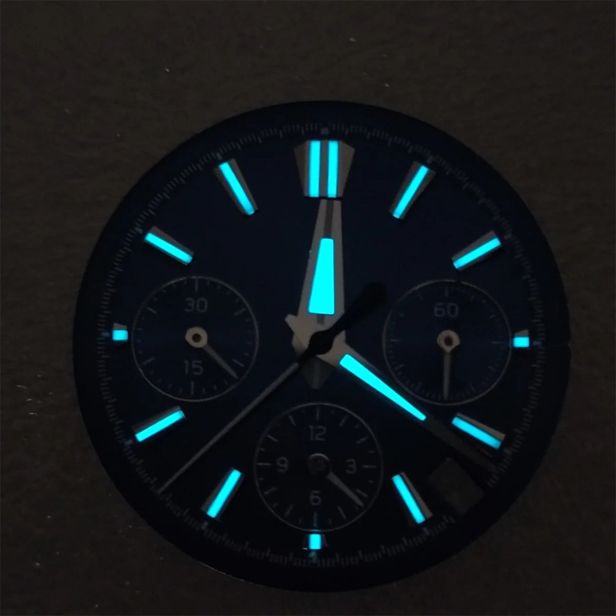 29.5mm Multicolor Watch Dial with Blue Luminous for VK63 Quartz Hand Movement