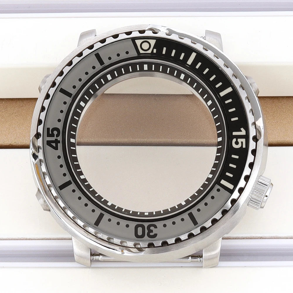 43mm Watch Case For NH34 NH35 NH36 NH38 Tuna Sapphire Crystal Luminous Bezel