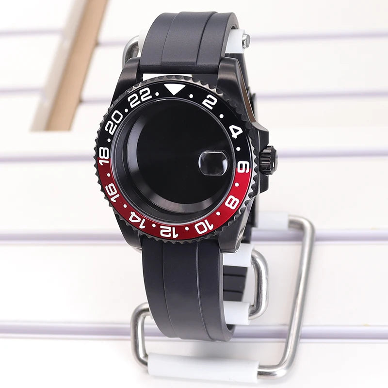 40mm Watch Case PVD Strap Sapphire For NH35 NH36 NH34 ETA 2824 8215 GMT SUB