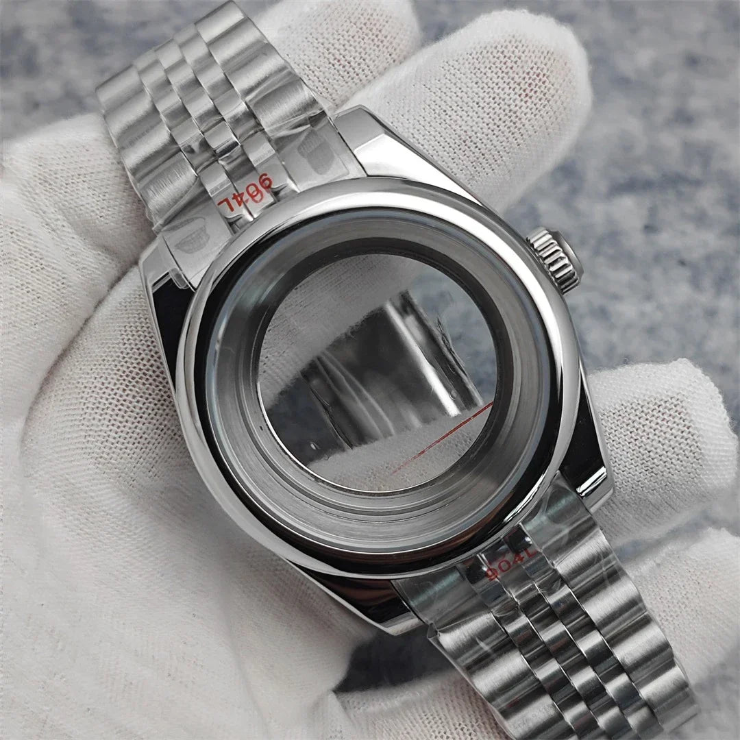 39mm Steel  Watch Case for NH35 NH36 4R 7S Case +Strap with Sapphire Crystal