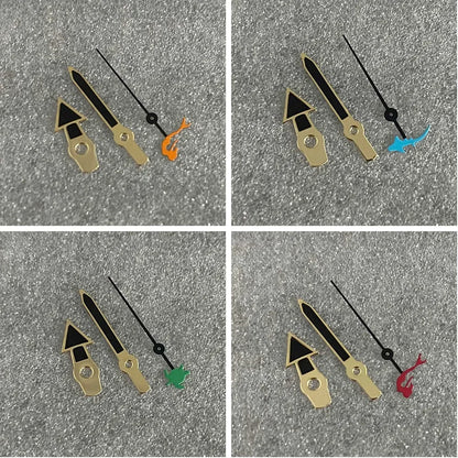 Gold Edge Mermaid/Turtle Black Watch Hands with Second Hands for NH35/NH36/4R/7S