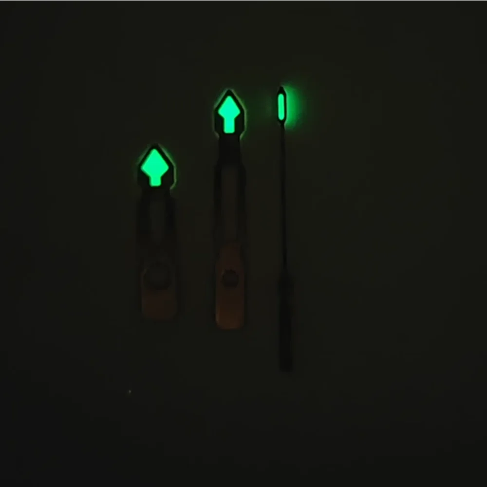 Three-pin Rose Gold Green Luminous Watch Hands Set for NH35/36 Movement