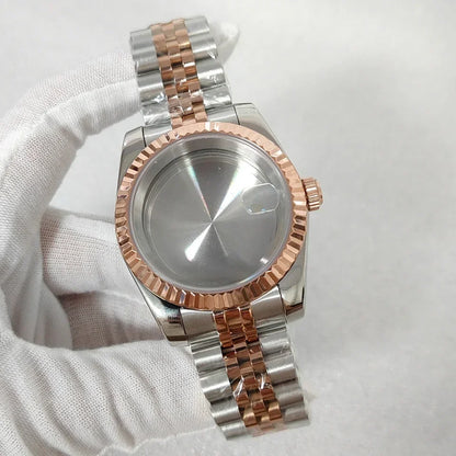 36/39mm Watch Case Transparent Back Cover with Date Window for NH35 NH36