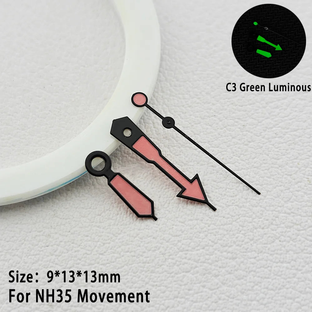 Watch Hands C3 Green Luminous Multi Color Suitable For NH34 NH35 Movement