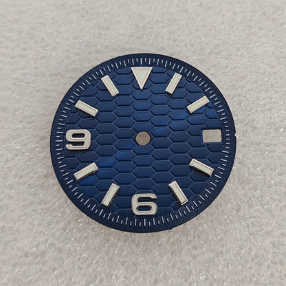 28.5mm Watch Dial Honeycomb Pattern Green Luminous for NH35 Movement