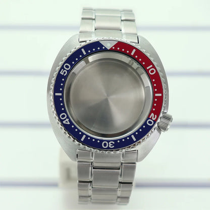 45mm Steel Watch Case Sapphire Glass For Mod skx big Abalone NH35 NH36 NH38