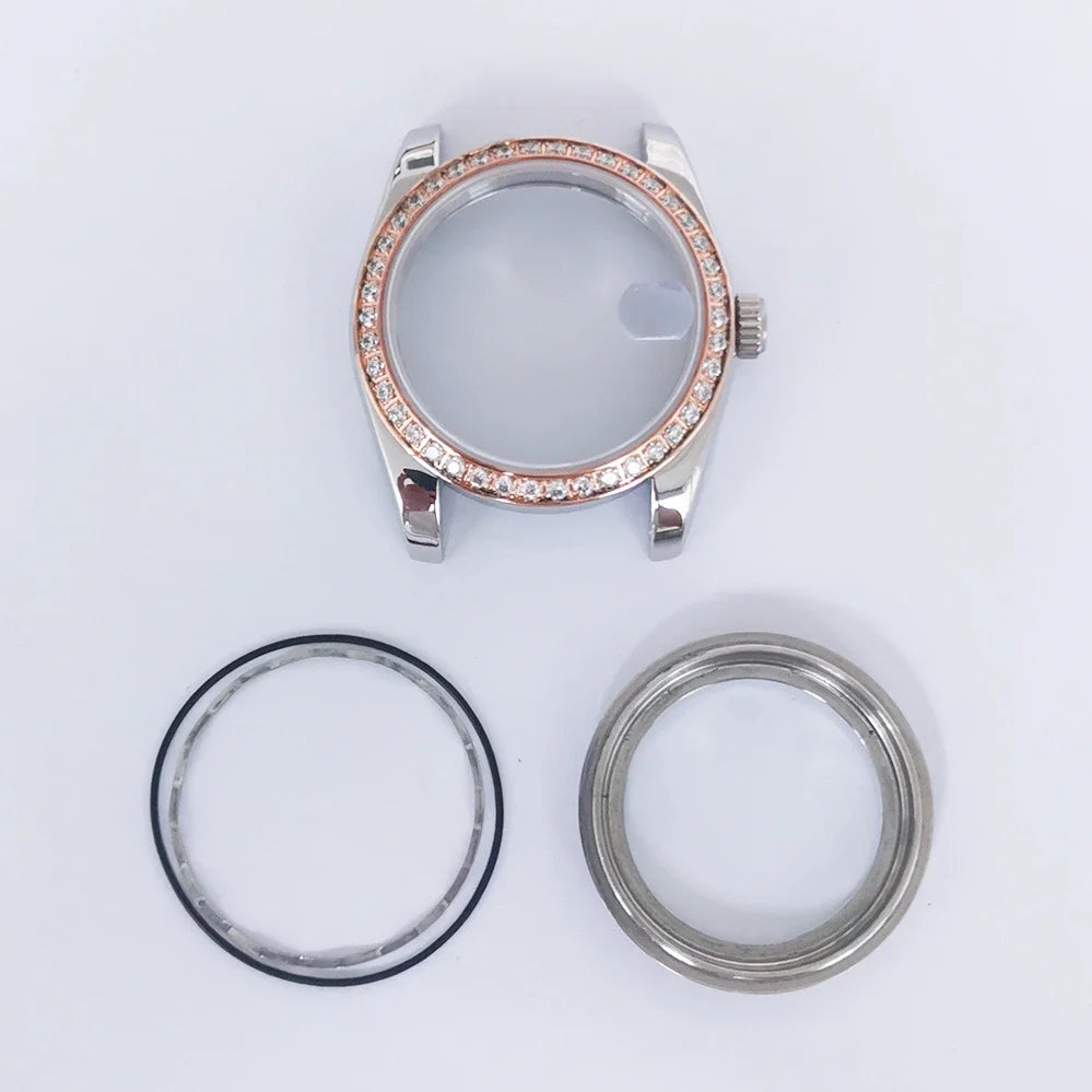 36/39mm Watch Case Transparent Caseback Sapphire Crystal for NH35/NH36/4R/7S