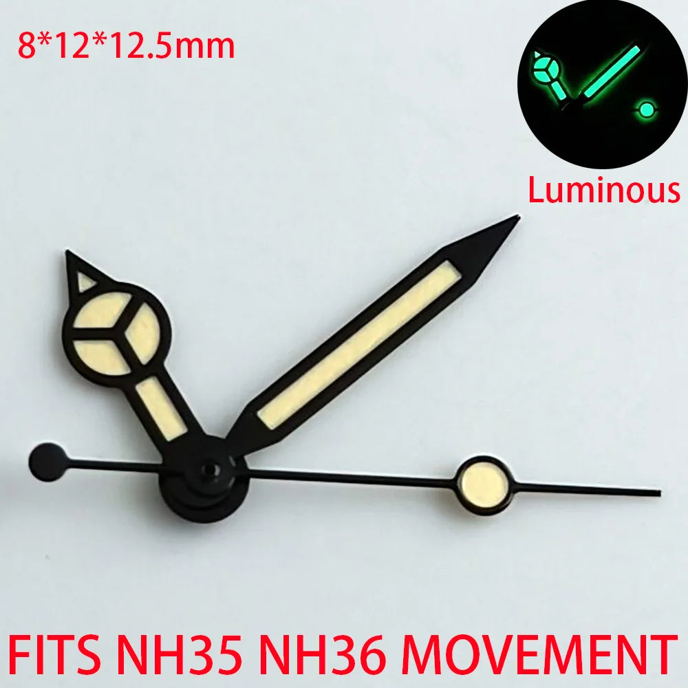 Watch Hands Blue Green Luminous Hands Fit NH 35 NH36 ETA 2836 2824 Miyota 8205 8215 Movement