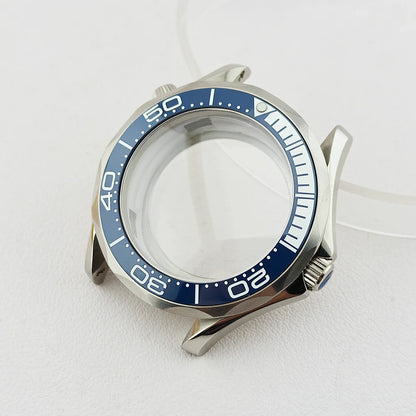 42MM Diving Watch Case Sapphire Glass Unidirectional Rotating Bezel For NH35