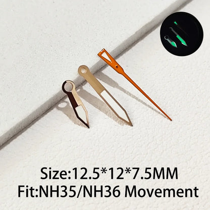 Watch Hands for NH35 NH36 Series Movement C3 Luminous Men's Watches Pointers