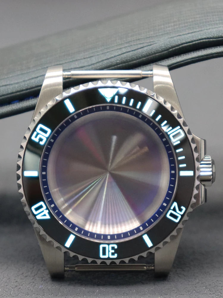 Diver 40mm Watch Case Sapphire For Nh34 Nh35 Nh36 Luminous SUB Ceramic Bezel
