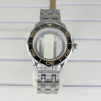 41mm Watch Case Strap Waterproof for Seamaster NH34 NH35 NH36 fit 30.5mm Dial
