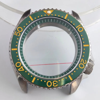 Plane Sapphire Glass Ceramic Bezel Stainless Steel Watch Case Fit NH 35 NH36 Movement High End Waterproof Watch Case