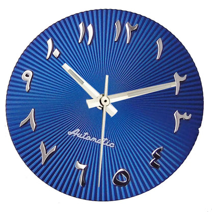 29mm ice blue Middle East numeral dial for 36-39mm fluted bezel watches, compatible with Miyota NH35/NH36 ETA PT.