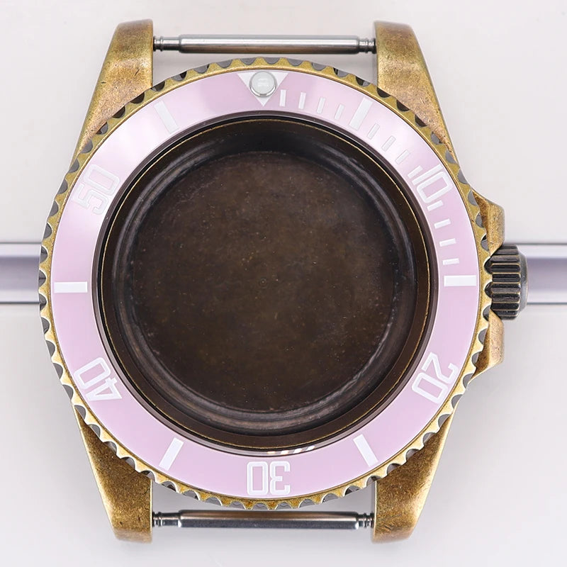 40mm Bronze SUB Watch Case Bezel For NH35/36 GMT NH34/38 4R36 Sapphire Crystal