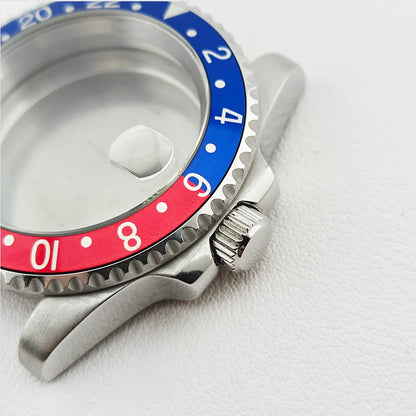 40.5MM Watch Case Single Day Calendar Window BGW9 Blue Luminous Bezel For NH35