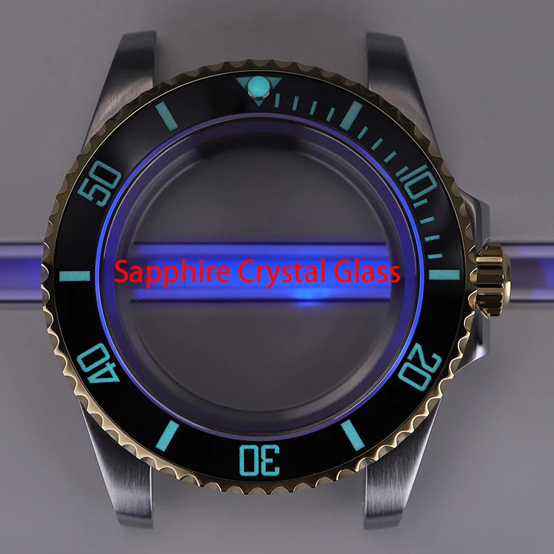 40mm Watch Case Ceramic Bezel Sapphire For NH35/36 Miyota 8215 Eta 2824 PT5000