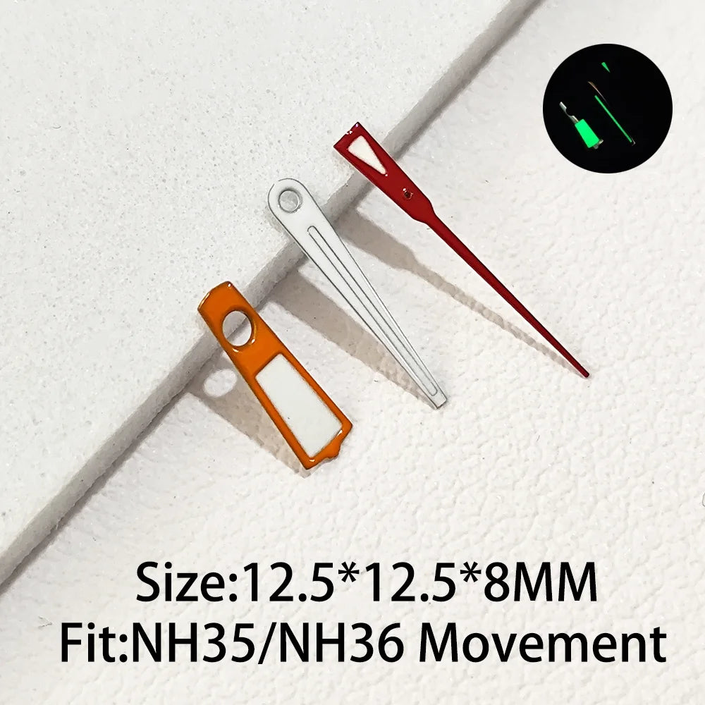 Watch Hands for NH35 NH36 Series Movement C3 Luminous Men's Watches Pointers