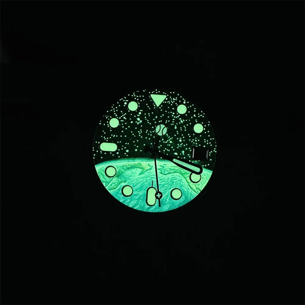 28.5mm Watch Dial Starry Sky and Earth Luminous Surface for NH35/NH36/4R/7S