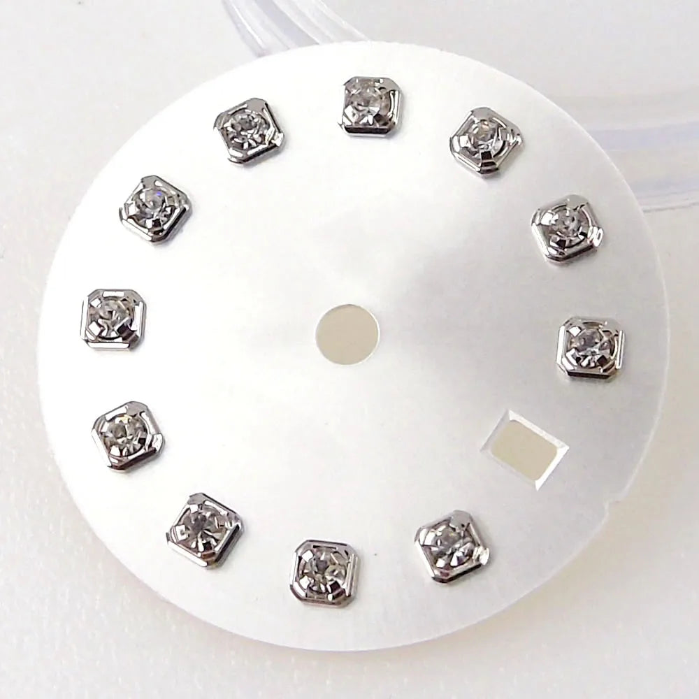 Nologo Sunburst dial face with rhinestone markers for 26mm lady watch, fits NH05 NH06 NH07 movements.