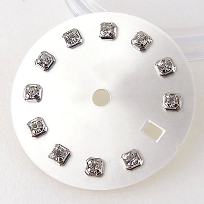 Nologo Sunburst dial face with rhinestone markers for 26mm lady watch, fits NH05 NH06 NH07 movements.