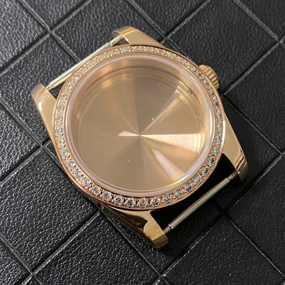 36/39mm Rose Gold Case Oyster Watch Case with Sapphire Crystal for NH35/NH36/4R