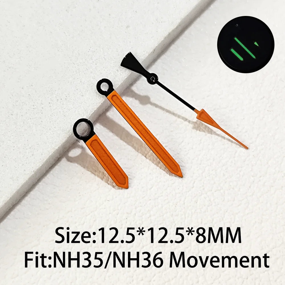 Watch Hands for NH35 NH36 Series Movement C3 Luminous Men's Watches Pointers